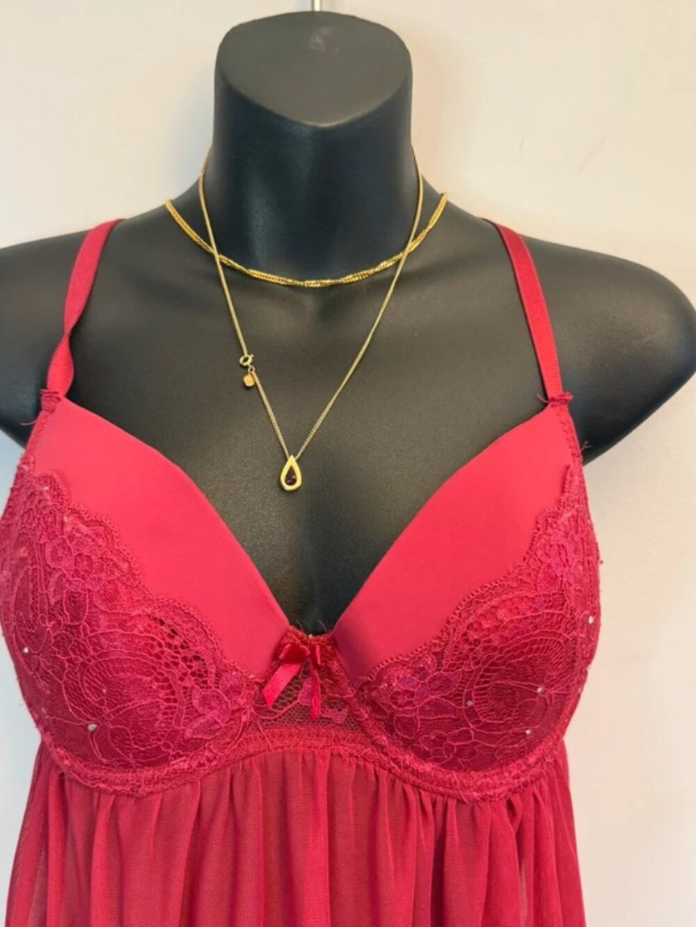 Sheer Lace Babydoll Lingerie - Picture 2 of 5